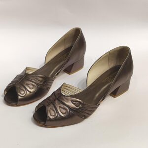 Peep Toe Borboleta Pelica Aço Salto 3cm 39