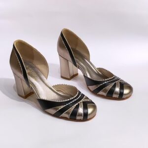 Boneca Donatella Pelica Preta com Prata Velho Salto 6cm 38