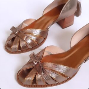 Peep Toe Cris Pelica Prata Velho Salto 5cm 40